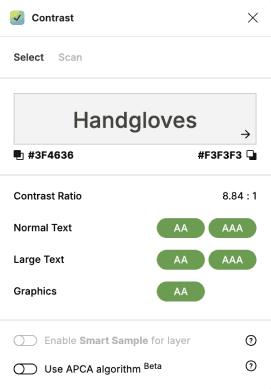 Contrast Checker Sample Results